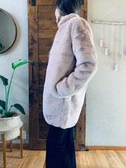 Tickled Pink Faux Fur Coat