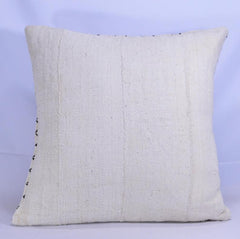 19 x 19 African Mudcloth Pillow Cover - White Chevron