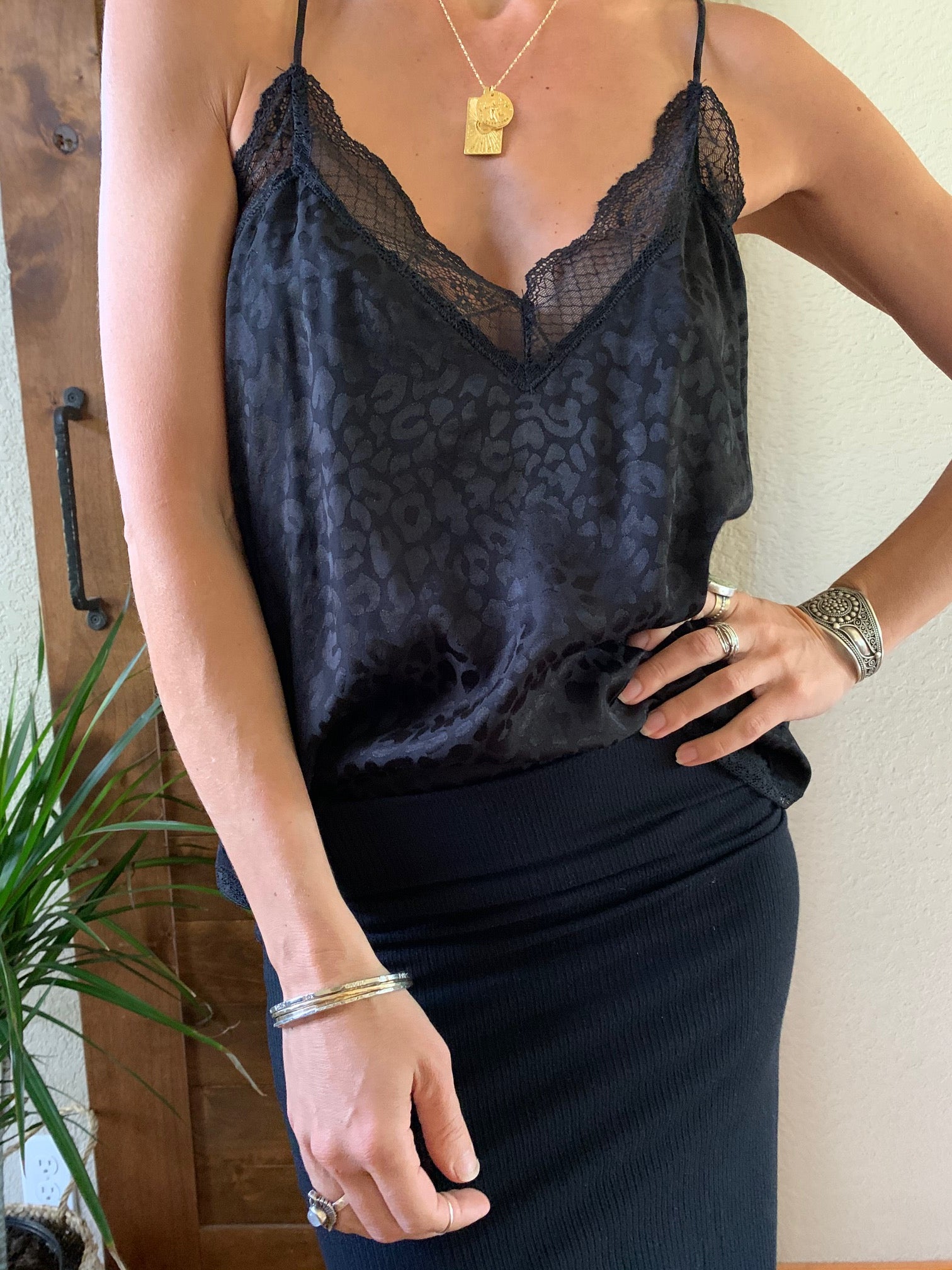 Brisa Leopard Print Lace Cami