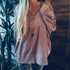 Maeve Open Back Pullover - Saddle