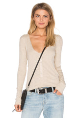 Snap Front Henley - Sandstone