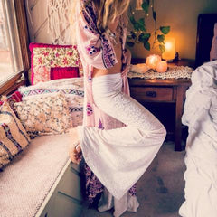 Sophie Bells in White Burnout Velvet