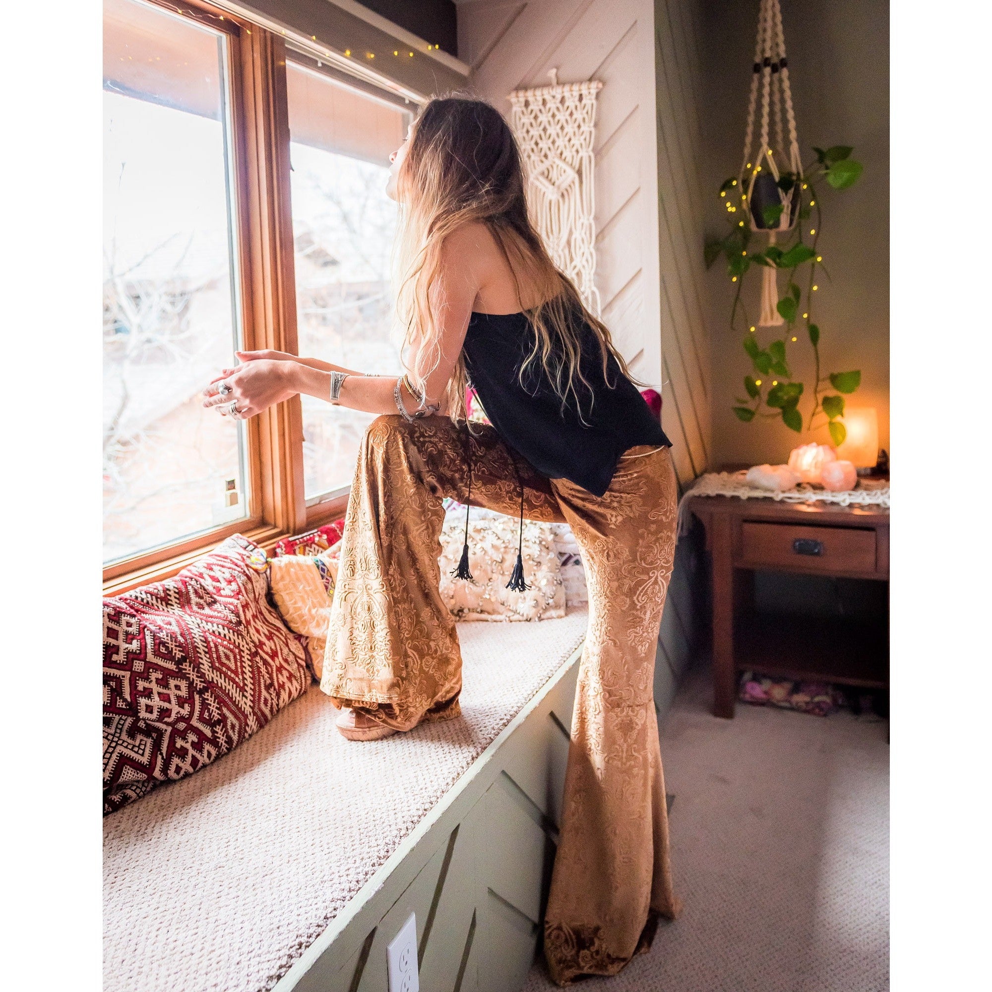 Sophie Bells in Gold Velvet