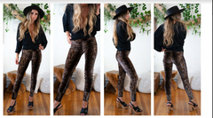 Velvet Slim Pant - Snake