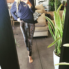 Velvet Slim Pant - Snake