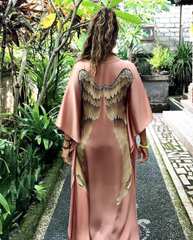 Luxe Silk Long Kimono in Musk - One Size