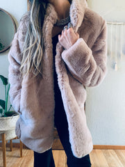 Tickled Pink Faux Fur Coat