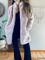 Tickled Pink Faux Fur Coat