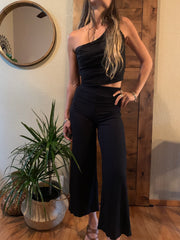 Rib Wide Leg Pant