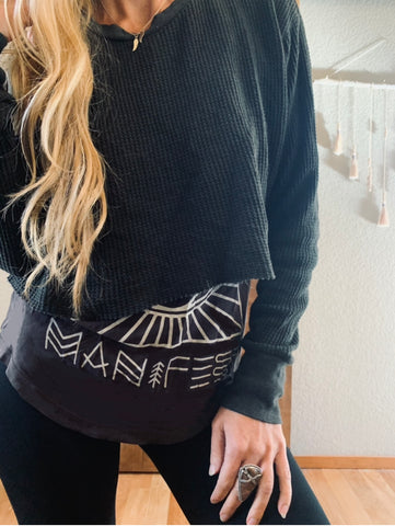 Thermal Crop in Vintage Black – Spellbound Boutique