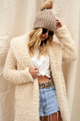 Kia Faux Fur Coat - Beige