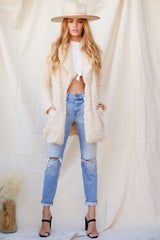 Kia Faux Fur Coat - Beige