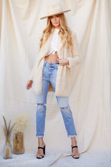 Kia Faux Fur Coat - Beige