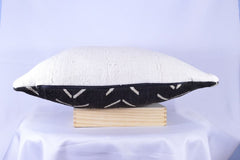 19 x 19 African Mudcloth Pillow Cover - Black Chevron L