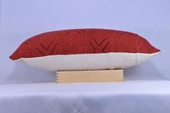 12 x 26 African Mudcloth Pillow Cover - Red