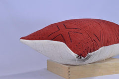 12 x 26 African Mudcloth Pillow Cover - Red