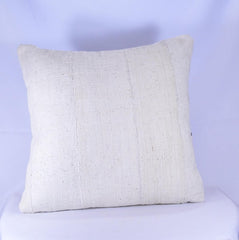 19 x 19 African Mudcloth Pillow Cover - White Chevron L