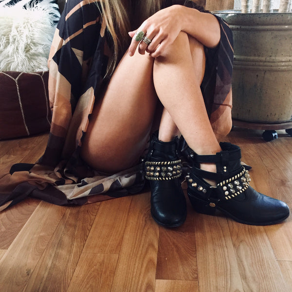 Gypsy Biker Boots - Black