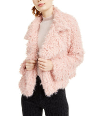 Shaggy Crop Jacket in Dusty Pink