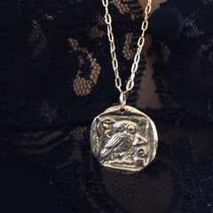 Athena Owl Necklace - 19"