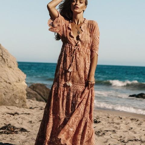 Mandala Black Orchid Maxi Dress P/S