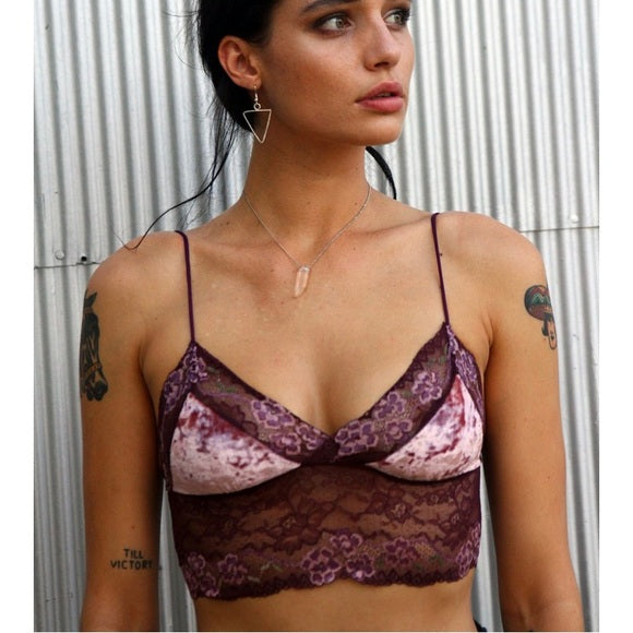 Velvet Bralette in Plum