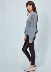 Kiki Open Back Pullover - Vintage Slate