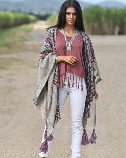 Weekender Knit Poncho Wrap - Limited Edition