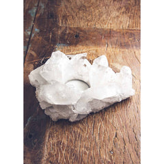 Clear Quartz Cluster Candleholder