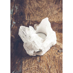 Clear Quartz Cluster Candleholder