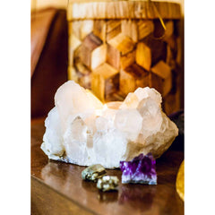 Clear Quartz Cluster Candleholder