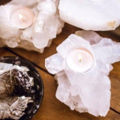 Clear Quartz Cluster Candleholder