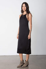 High Neck Midi Slip Dress