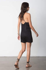 High Neck Mini Slip Dress