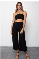 Rib Wide Leg Pant