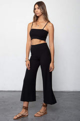 Rib Wide Leg Pant