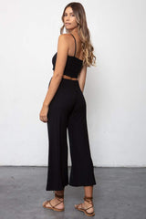 Rib Wide Leg Pant